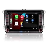 Double din Autoradio Kompatibel mit kabelloses CarPlay Android Auto mit 7 Zoll IPS Bluetooth/FM/AM...